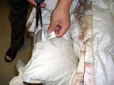羽毛布団のチェック
