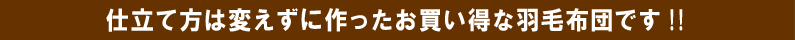 実用的な格安特価の羽毛布団
