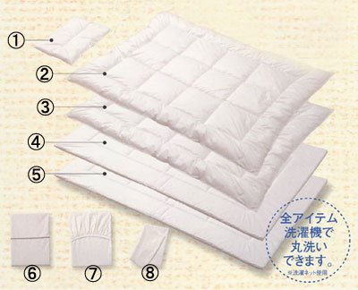ベビー布団10点セット＋２点/ご家庭で洗える赤ちゃん布団セット | 京都