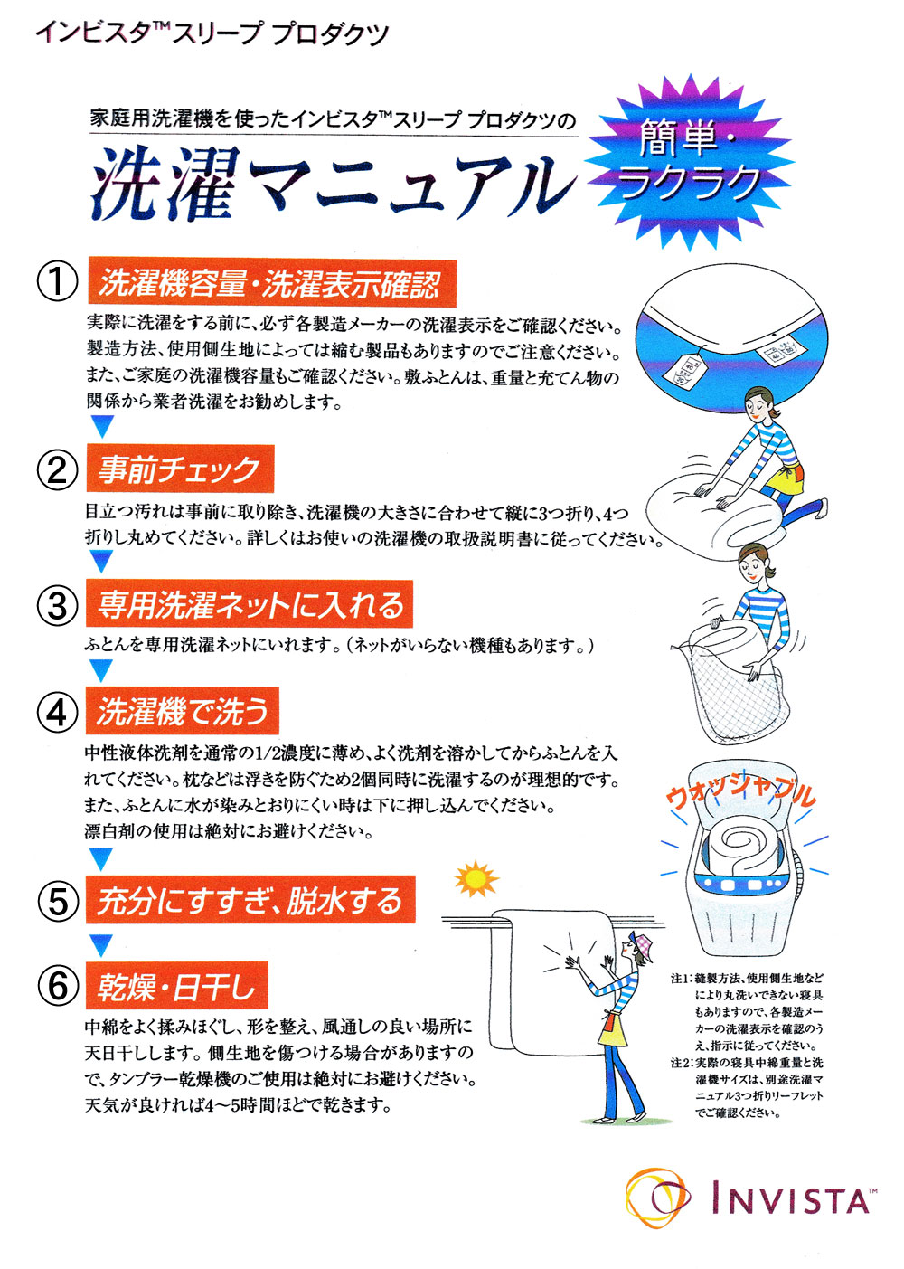 インビスタの洗濯マニュアル